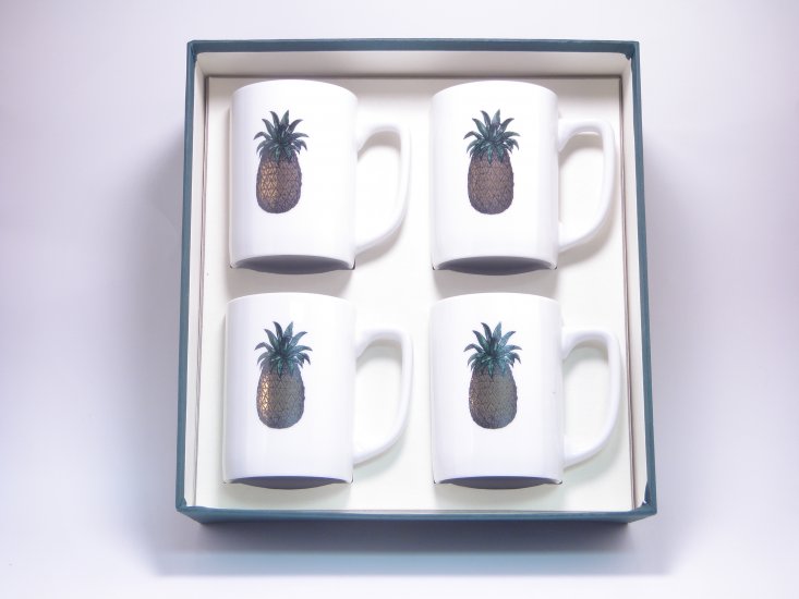 Pineapple, Porcelain Mugs, 10oz, gft boxed - Click Image to Close