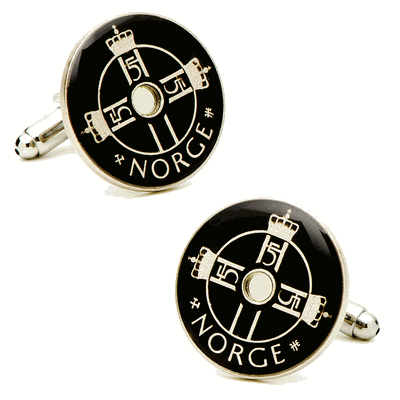 Hand Painted Norway Coin Cufflinks