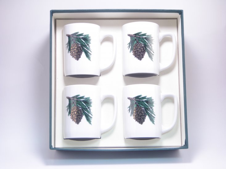 Pine Cone, Porcelain Mugs, 10oz, gft boxed - Click Image to Close