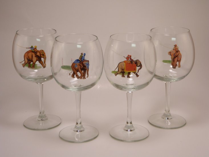 Elephant Polo, Wine Glasses, 12oz - Click Image to Close