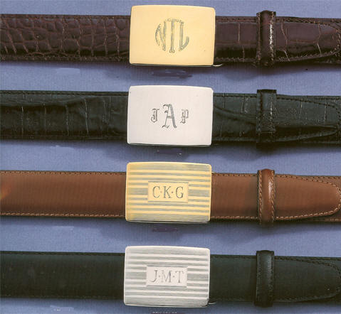 Engraved Belts Buckles and Belt Straps from Dann Clothing, Personalized  with your Monogram