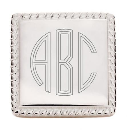 Engraved Blt Monogram Silver Compartment Pendant