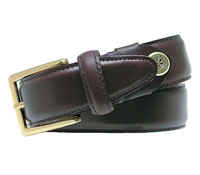 Alden Belts 30mm Calf Dress Belt - Dark Brown-Nickel