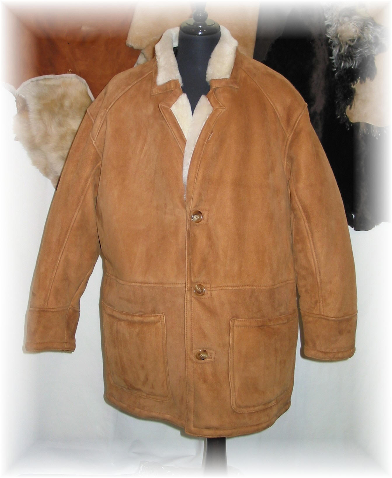 Shearling coat mens store big and tall