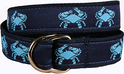 Belted Blue Crab (Navy) D-Ring Belt