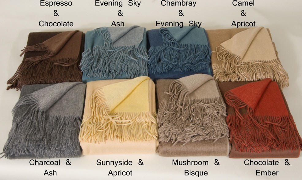 Pure 100% Cashmere Throws for your home from Dann, Solid, Herringbone ...