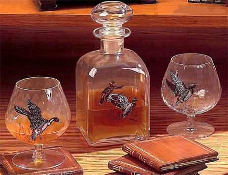 Assorted Gamebirds Stemless Wine Glasses