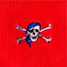 Beachcomber Corduroy Pant Bright Red with Skull